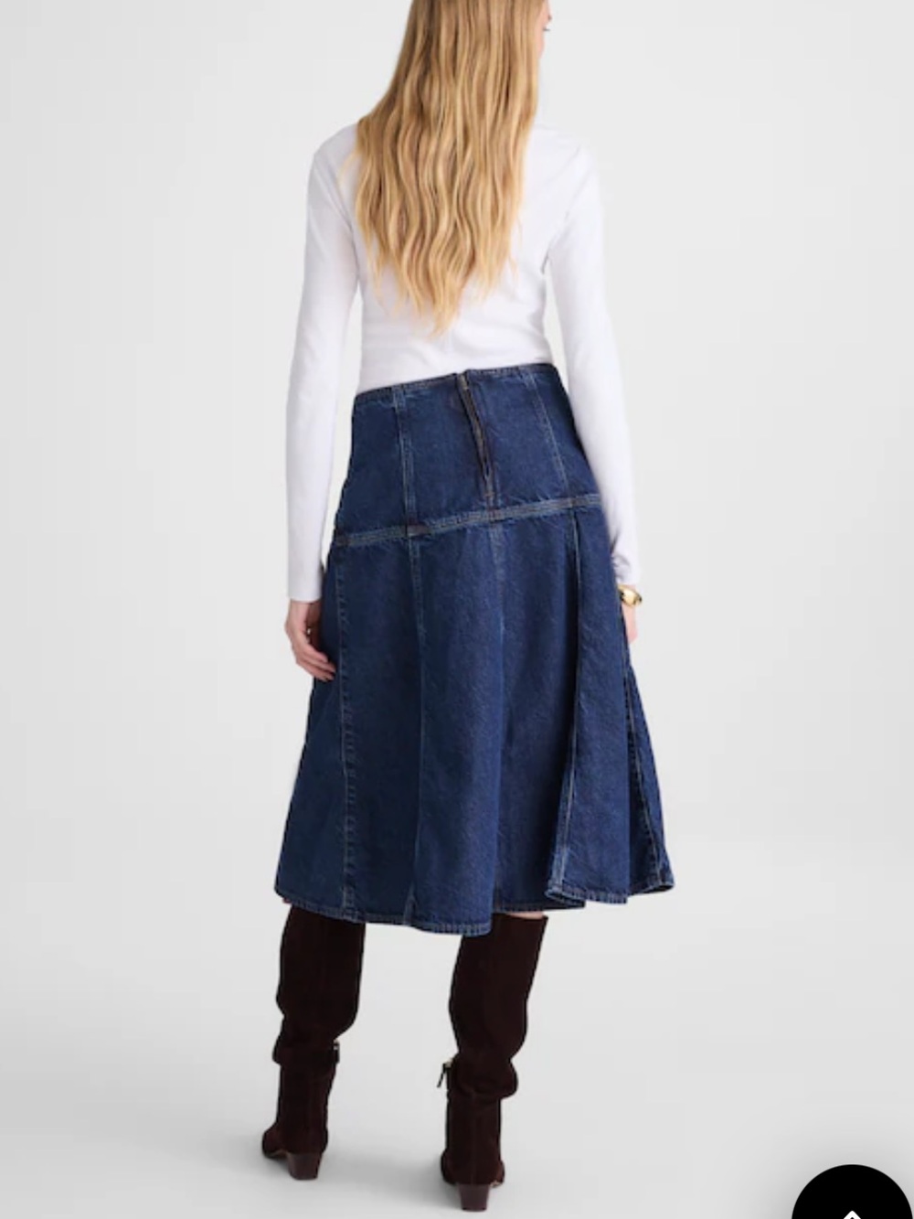 NWOT Madewell dropwaist midi denim skirt - Picture 4 of 8